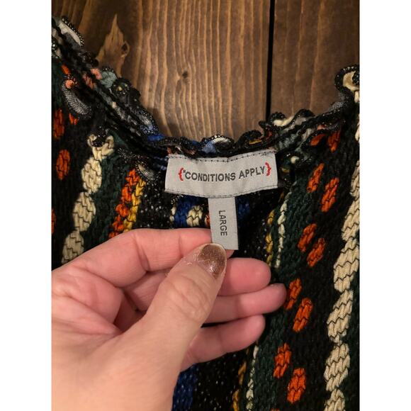 Anthropologie Conditions Apply Smocked Sweetheart Blouse Large - Picture 6 of 7